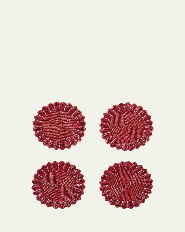 x Baccarat Etoile Red Coasters, Set of 4